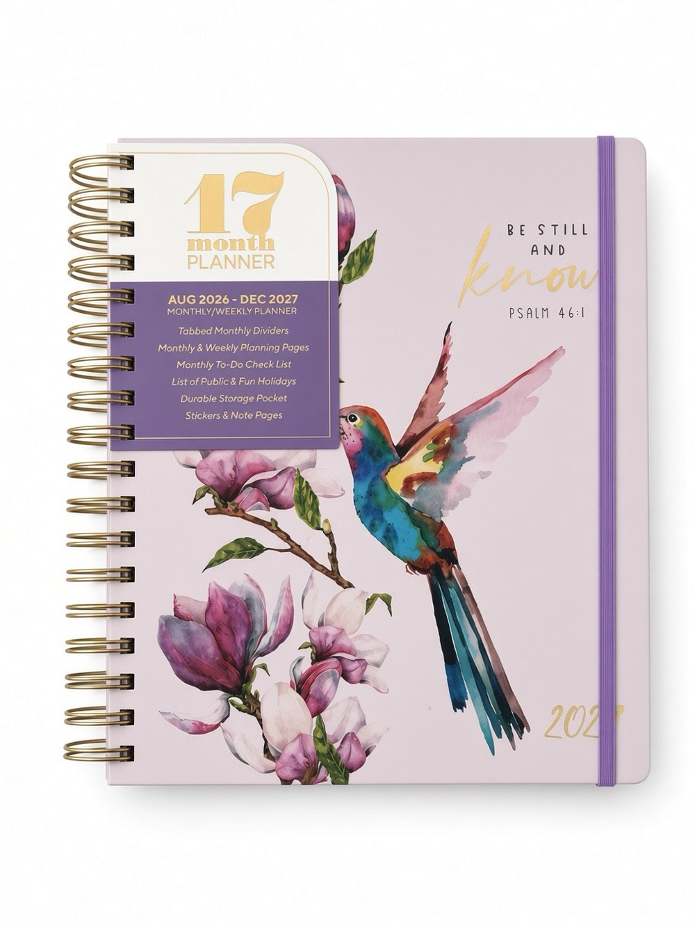 The Creative Expert 17-Month Hummingbird floral Planner Aug 2026–Dec 2027 NEW